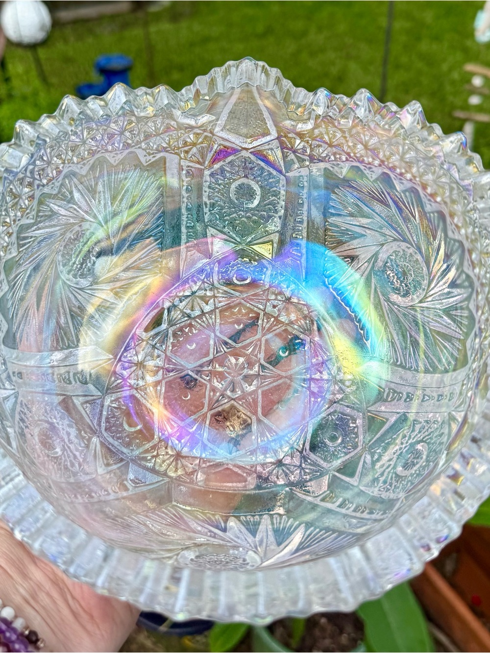 Vintage L E Smith Carnival Glass Bowl